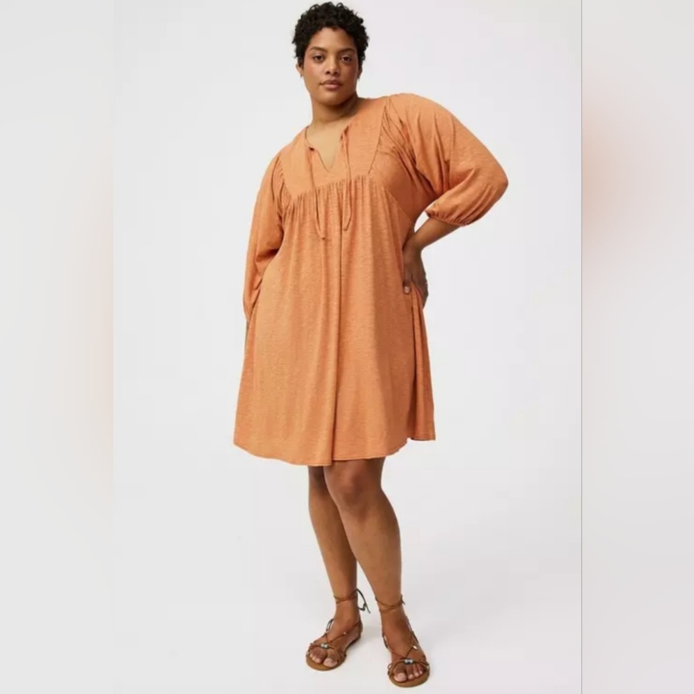 NWOT Torrid Mini Vintage Slub Yoke Dress (Raw Sienna) Size0